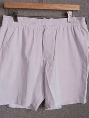 White Elastic Waist Athletic Tennis Shorts Flint Park
